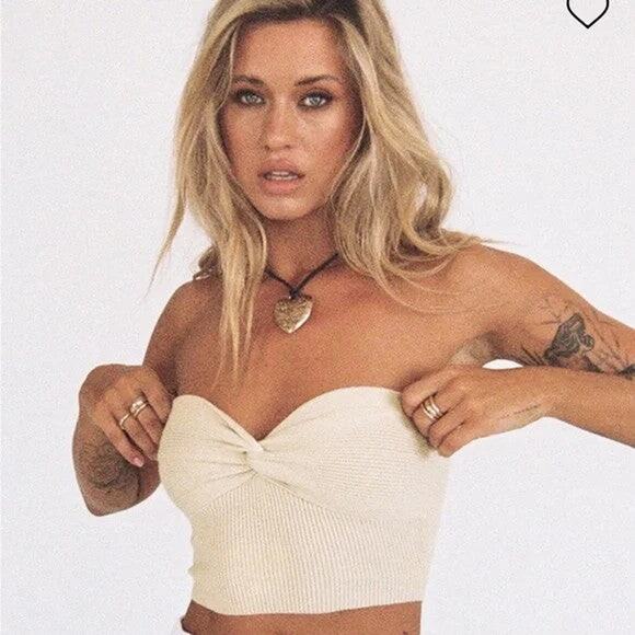 Princess Polly Kallista Tube Top Twist Front Cream - XS/S - Picture 6 of 6